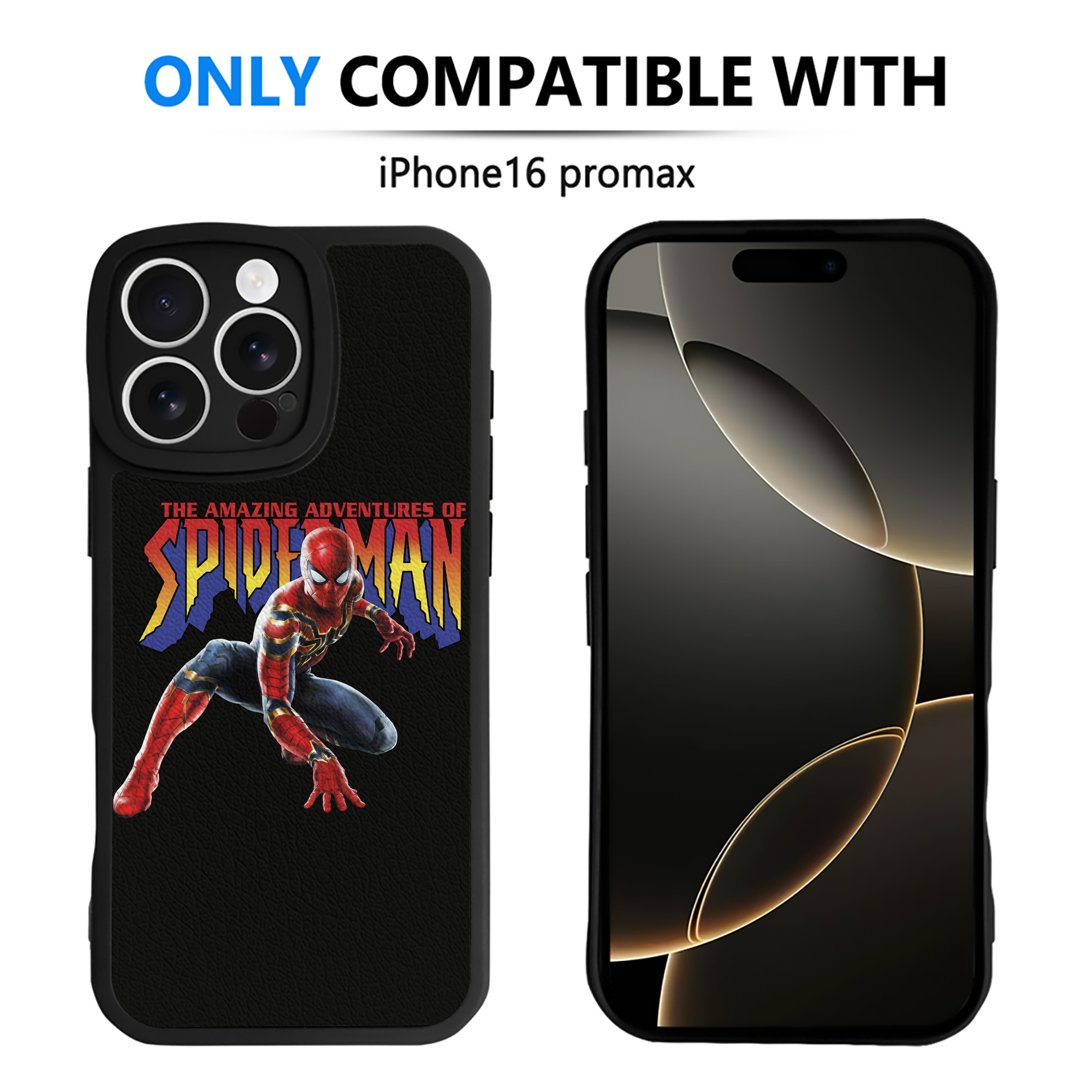 （画像用） Spider Man スパイダーマン 【iPhone 16シリーズ対応】シリコンスマホケース（レザー調） 材質：シリコン